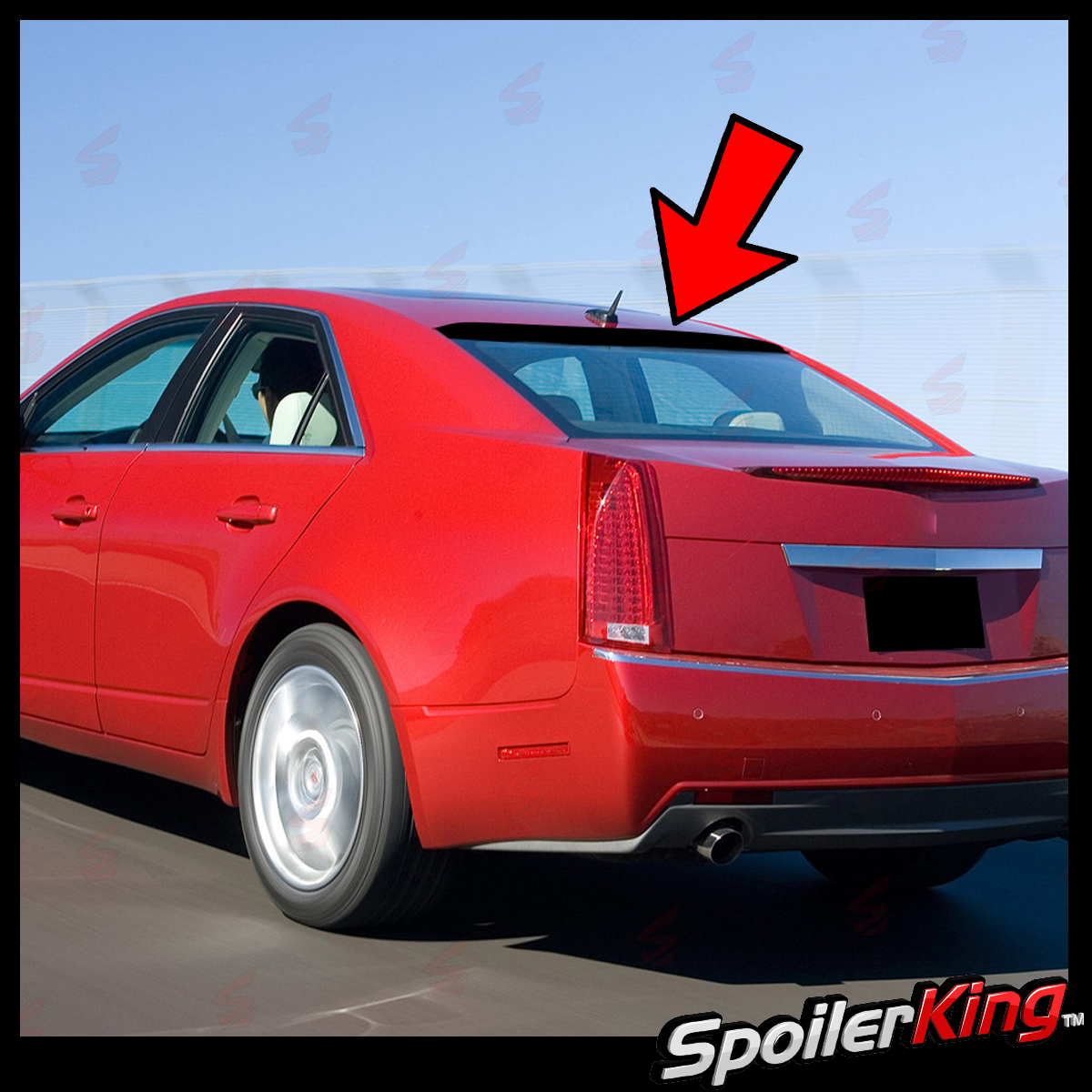JR2 Black Painted Roof Spoiler For 2011-2014 Cadillac CTS 2-Door Coupe - Easy, No-Drill Install