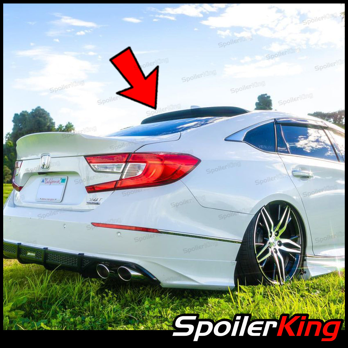 SpoilerKing SPK 244R Rear Roof Window Spoiler For Honda Accord 4dr (2018-2022) – Unpainted Flat Black Polyurethane
