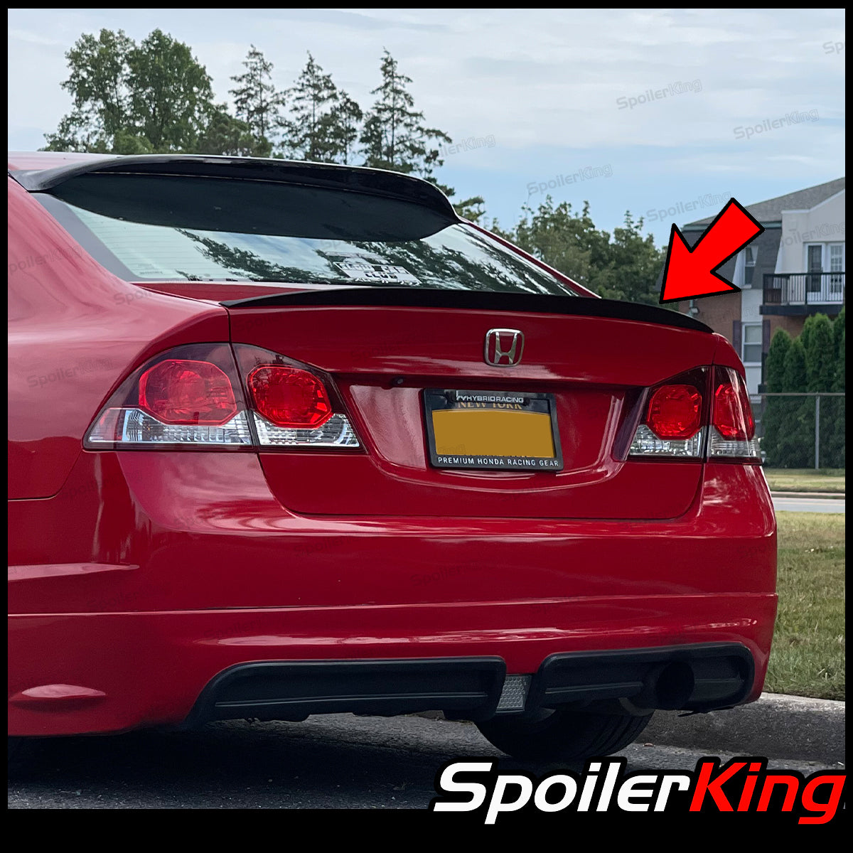 Carbon Fiber Gloss Black R Style Rear Wing Spoiler for Honda Civic 8th Gen 2006-2011 Carbon Fiber Gloss Black R Style Rear Wing Spoiler for Honda Civic 8th Gen 2006-2011
