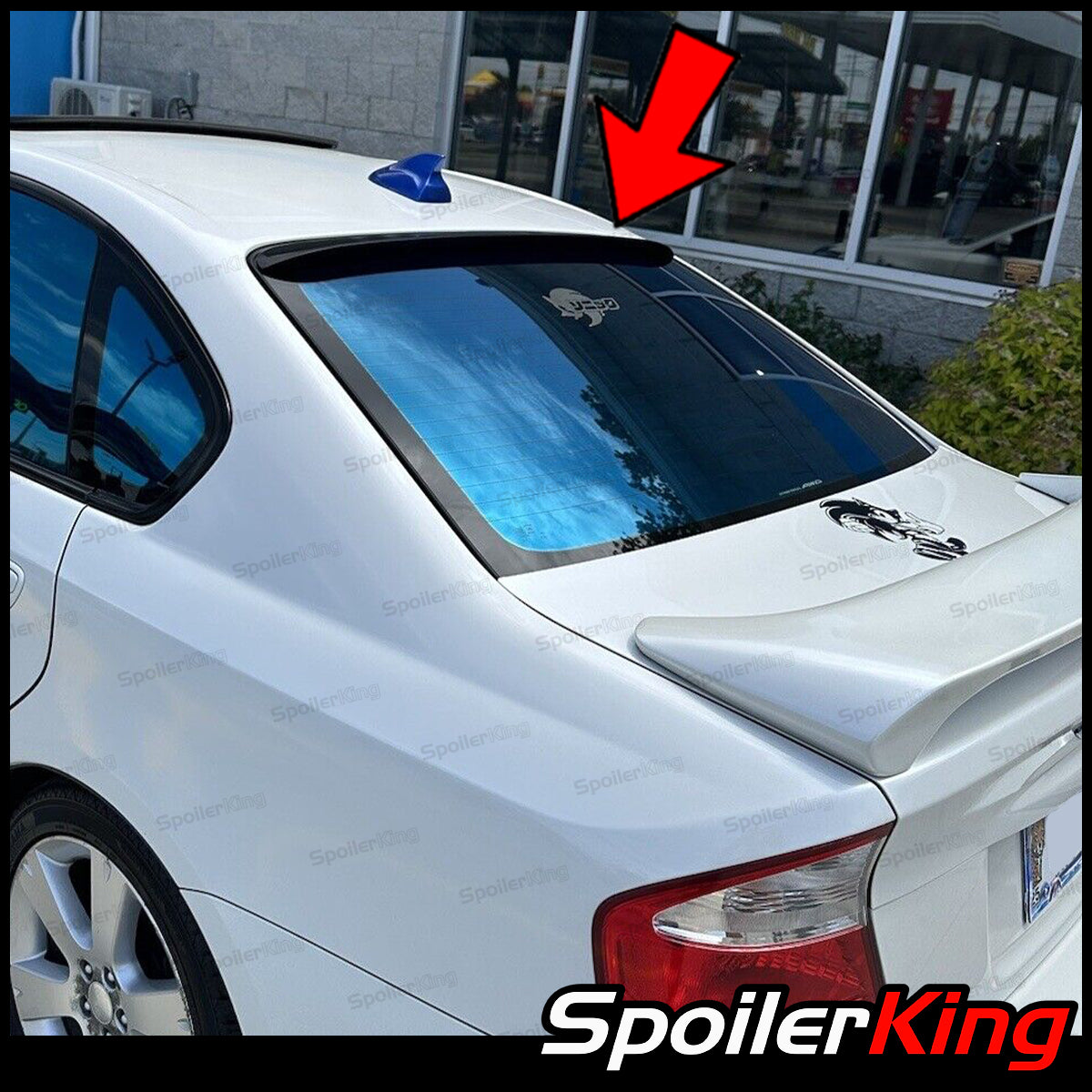 SpoilerKing Roof Spoiler For 2005-2009 Subaru Legacy (BL) - Rear Window Lip, Unpainted Black, No Drill Installation
