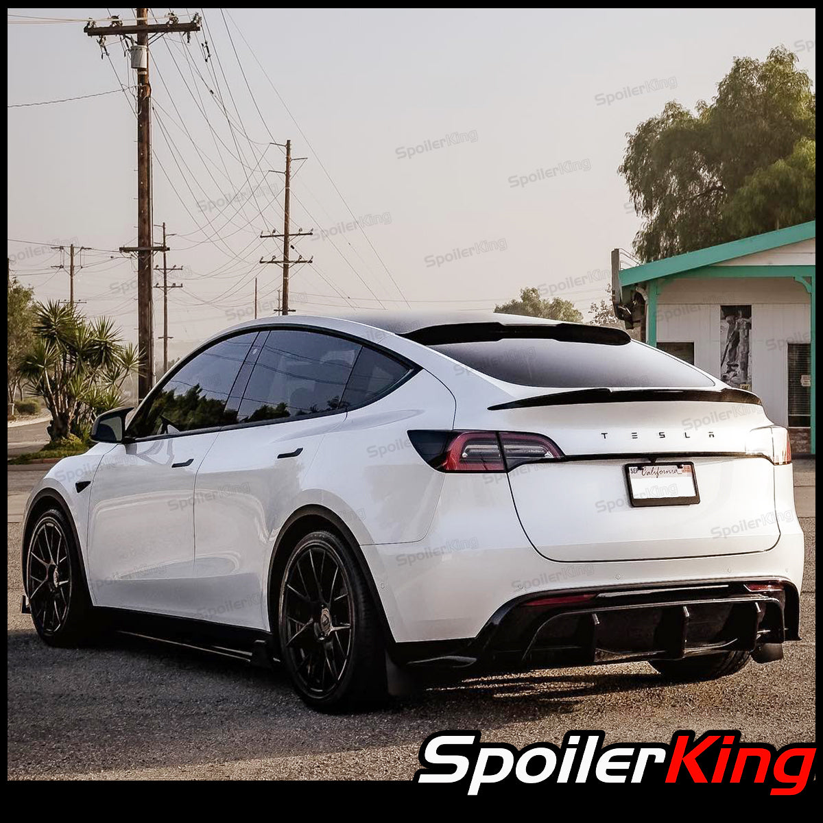 Tesla Model Y Spoiler Rear Rood Tesla Model Y 2020-present Rear Window Roof Spoiler XL w/ Center Cut ...