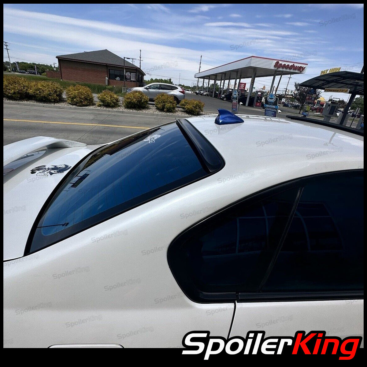 SpoilerKing Roof Spoiler For 2005-2009 Subaru Legacy (BL) - Rear Window Lip, Unpainted Black, No Drill Installation
