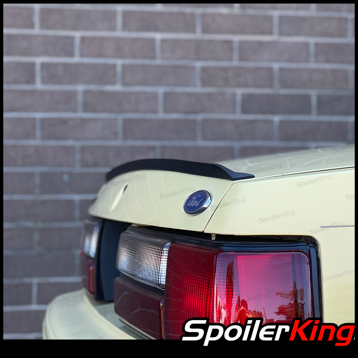 SpoilerKing Rear Trunk Lip Spoiler For Mustang 1994-1998 – Unpainted Black, Flexible Urethane
