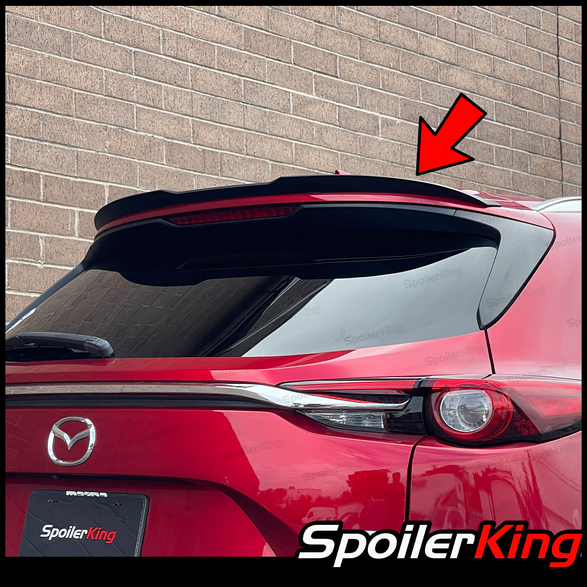 Mazda Rear Spoiler Mazda CX-9 2016-present Add-on Rear Roof Spoiler w/ Center Cut (284KC ...