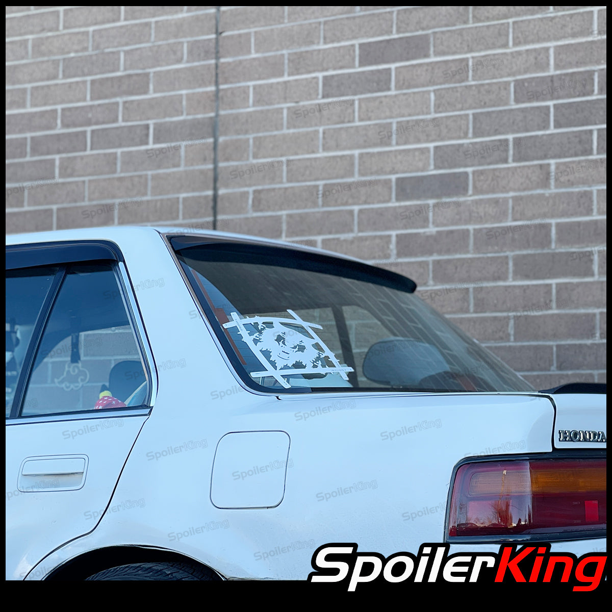 KUAFU Black Roof Spoiler Wing For Honda Civic Hatchback EF9 1988-1991 (Brake Light Deleted)