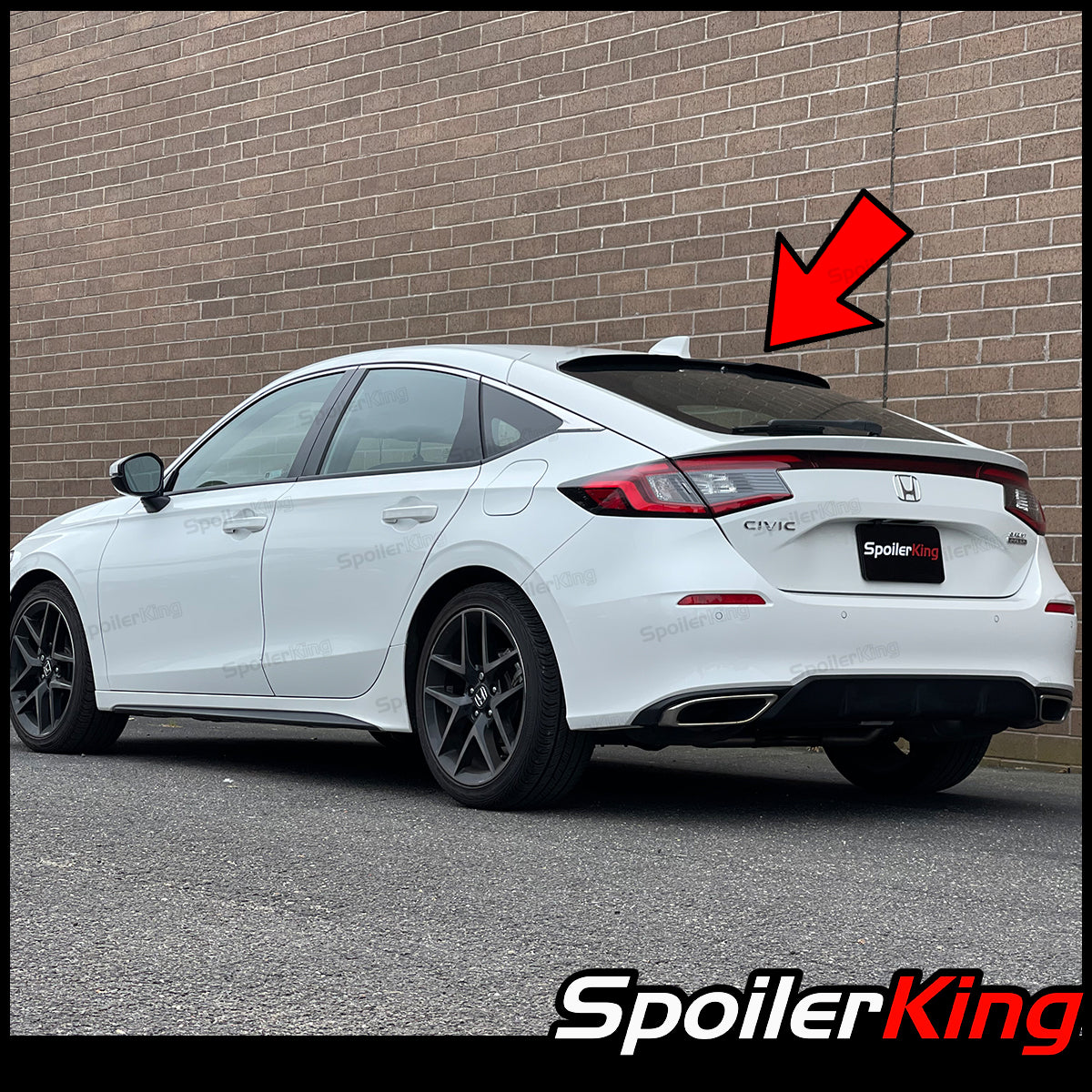 Hatchback Window Spoiler Honda Civic 5dr Hatchback 2022-present Rear Window Roof Spoiler w/ Cen ...
